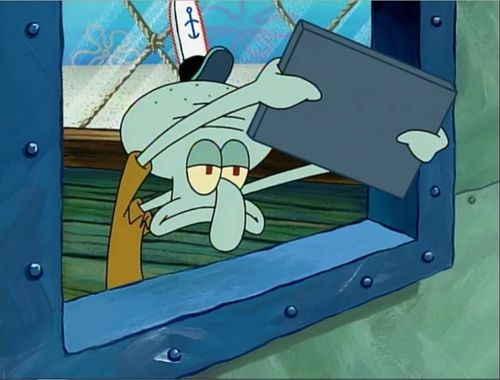 High Quality rekt Squidward  Blank Meme Template