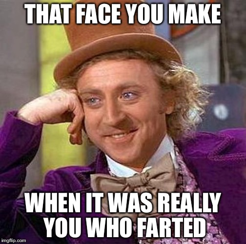 Creepy Condescending Wonka | THAT FACE YOU MAKE; WHEN IT WAS REALLY YOU WHO FARTED | image tagged in memes,creepy condescending wonka | made w/ Imgflip meme maker