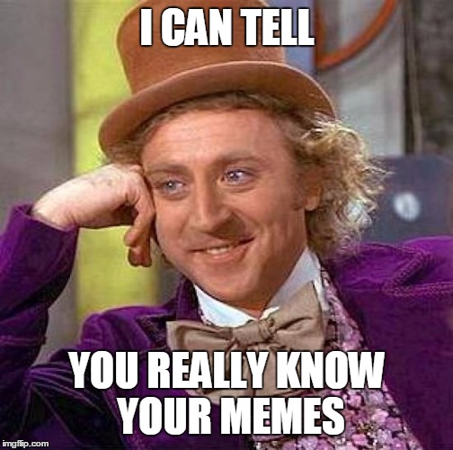 Creepy Condescending Wonka Meme | I CAN TELL YOU REALLY KNOW YOUR MEMES | image tagged in memes,creepy condescending wonka | made w/ Imgflip meme maker
