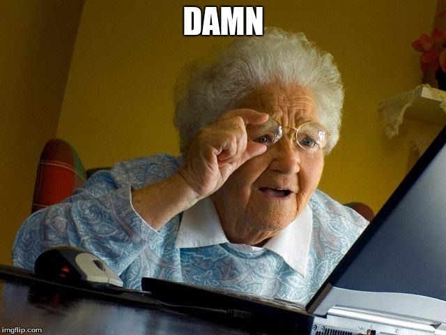 Grandma Finds The Internet Meme | DAMN | image tagged in memes,grandma finds the internet | made w/ Imgflip meme maker