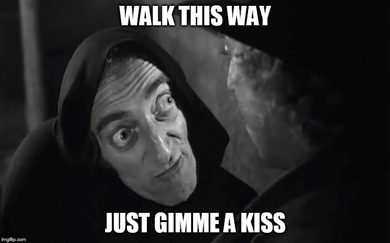 WALK THIS WAY JUST GIMME A KISS | made w/ Imgflip meme maker