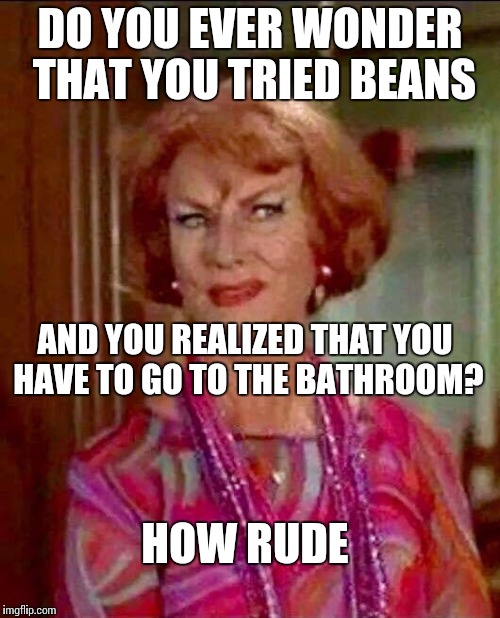 How rude! | DO YOU EVER WONDER THAT YOU TRIED BEANS; AND YOU REALIZED THAT YOU HAVE TO GO TO THE BATHROOM? HOW RUDE | image tagged in how rude | made w/ Imgflip meme maker
