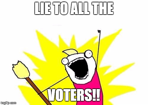 X All The Y Meme | LIE TO ALL THE VOTERS!! | image tagged in memes,x all the y | made w/ Imgflip meme maker