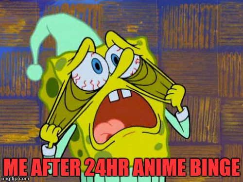 Anime = Life  | ME AFTER 24HR ANIME BINGE | image tagged in anime | made w/ Imgflip meme maker