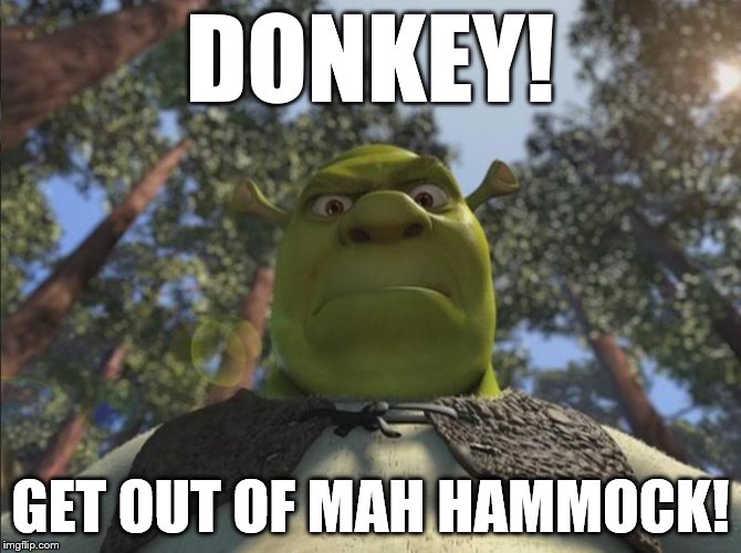 DONKEY! GET OUT OF MAH HAMMOCK! | made w/ Imgflip meme maker