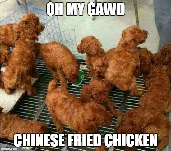 Fried chicken | OH MY GAWD; CHINESE FRIED CHICKEN | image tagged in fried chicken | made w/ Imgflip meme maker