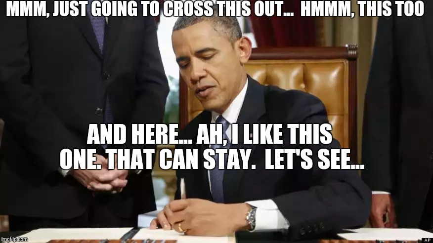 Obama revising the constitution | MMM, JUST GOING TO CROSS THIS OUT...  HMMM, THIS TOO; AND HERE... AH, I LIKE THIS ONE. THAT CAN STAY.  LET'S SEE... | image tagged in obama,constitution | made w/ Imgflip meme maker