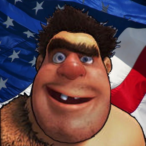 patriotic caveman 1 Blank Meme Template