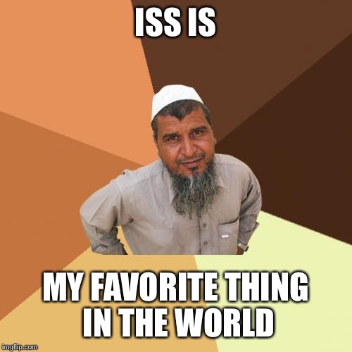 Ordinary Muslim Man | ISS IS; MY FAVORITE THING IN THE WORLD | image tagged in memes,ordinary muslim man,AdviceAnimals | made w/ Imgflip meme maker