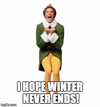 will ferrell | I HOPE WINTER NEVER ENDS! | image tagged in will ferrell | made w/ Imgflip meme maker
