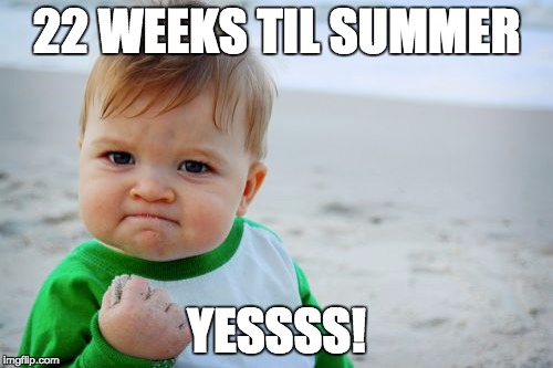 Success Kid Original Meme | 22 WEEKS TIL SUMMER; YESSSS! | image tagged in memes,success kid original | made w/ Imgflip meme maker