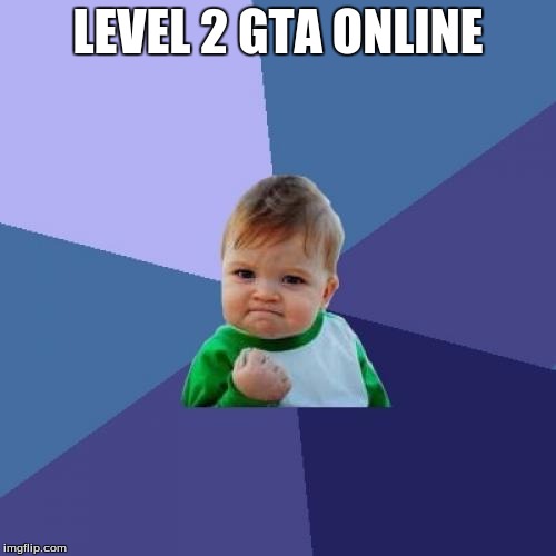 Success Kid Meme | LEVEL 2 GTA ONLINE | image tagged in memes,success kid | made w/ Imgflip meme maker