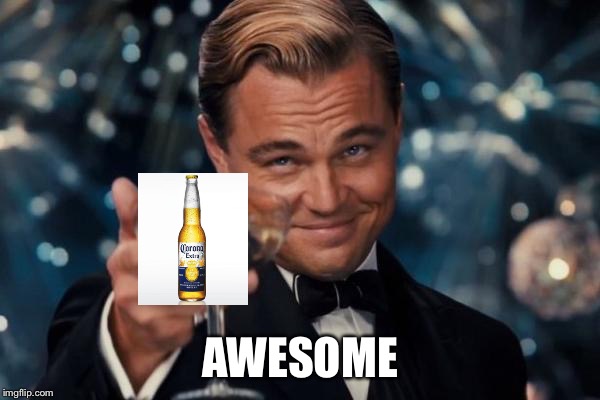 Leonardo Dicaprio Cheers Meme | AWESOME | image tagged in memes,leonardo dicaprio cheers | made w/ Imgflip meme maker