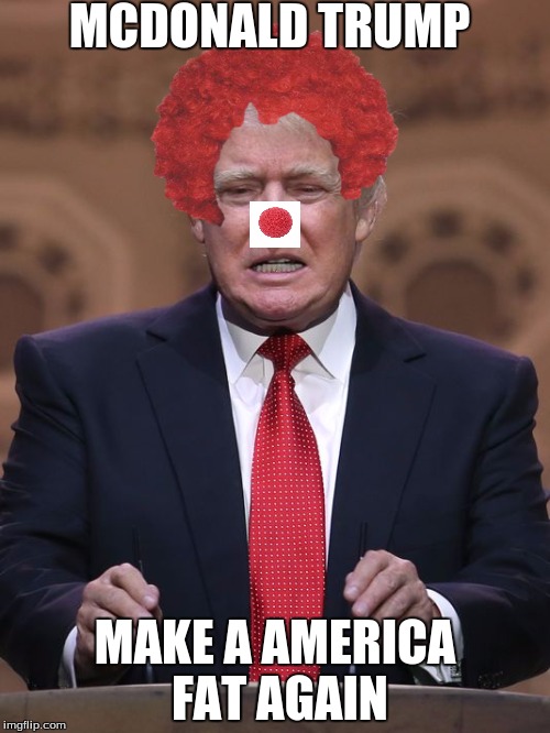 Donald Trump | MCDONALD TRUMP; MAKE A AMERICA FAT AGAIN | image tagged in donald trump | made w/ Imgflip meme maker