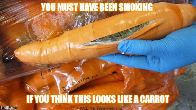 Pot Carrot | YOU MUST HAVE BEEN SMOKING; IF YOU THINK THIS LOOKS LIKE A CARROT | image tagged in carrot,pot,marajuana | made w/ Imgflip meme maker