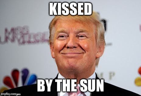 Donald trump approves | KISSED; BY THE SUN | image tagged in donald trump approves | made w/ Imgflip meme maker