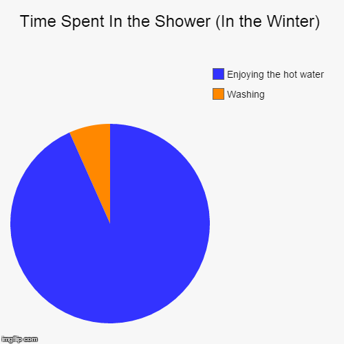 Showering in the Winter | image tagged in funny,pie charts | made w/ Imgflip chart maker