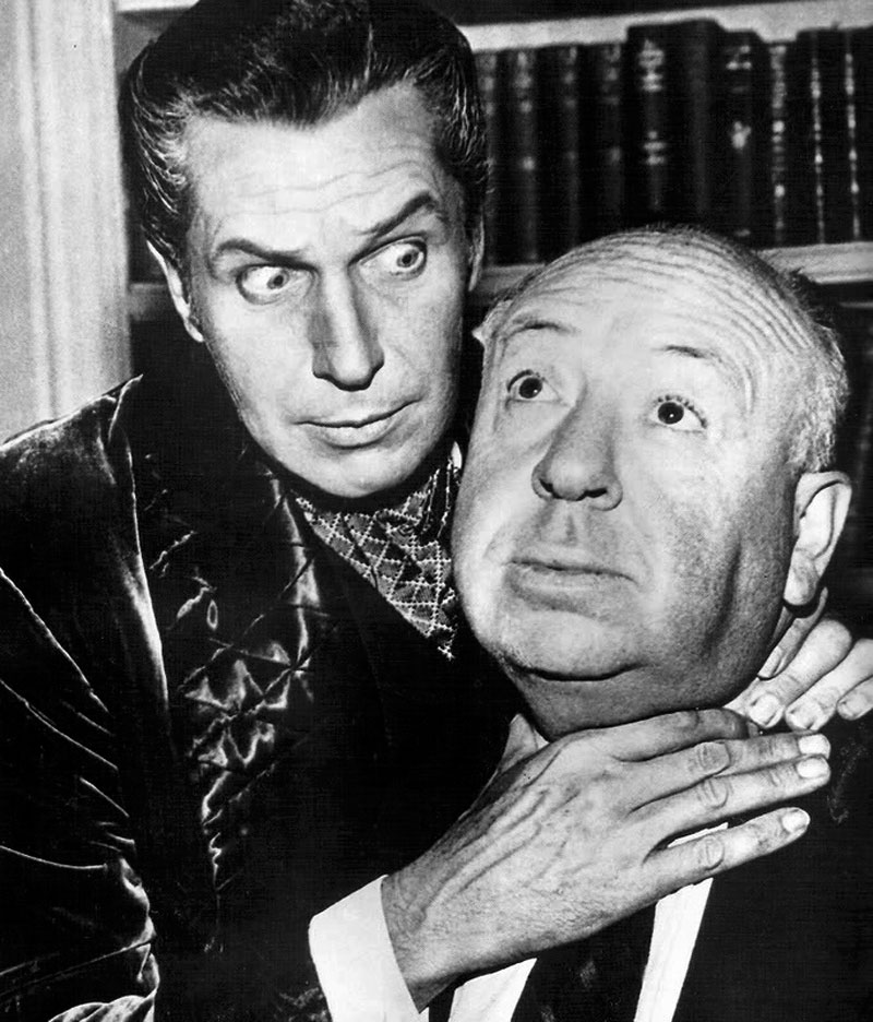High Quality Alfred Hitchcock  and Vincent price Blank Meme Template