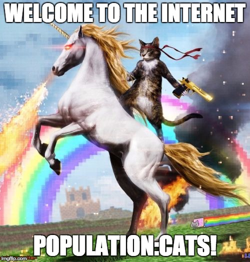 Welcome To The Internets | WELCOME TO THE INTERNET; POPULATION:CATS! | image tagged in memes,welcome to the internets | made w/ Imgflip meme maker