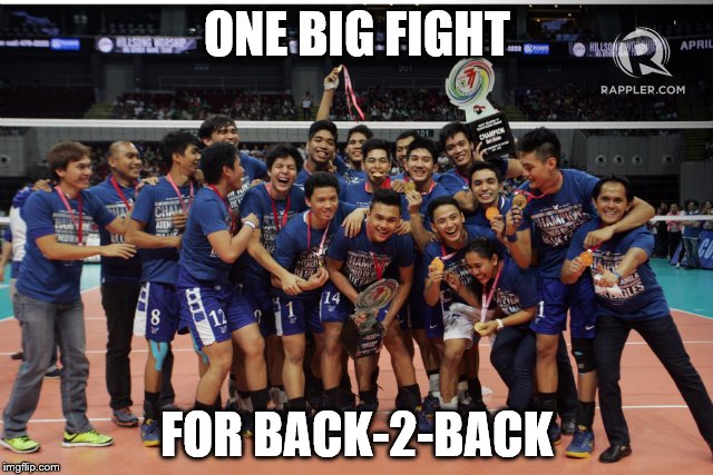 ABE Back-2-back | ONE BIG FIGHT; FOR BACK-2-BACK | image tagged in volleyball | made w/ Imgflip meme maker