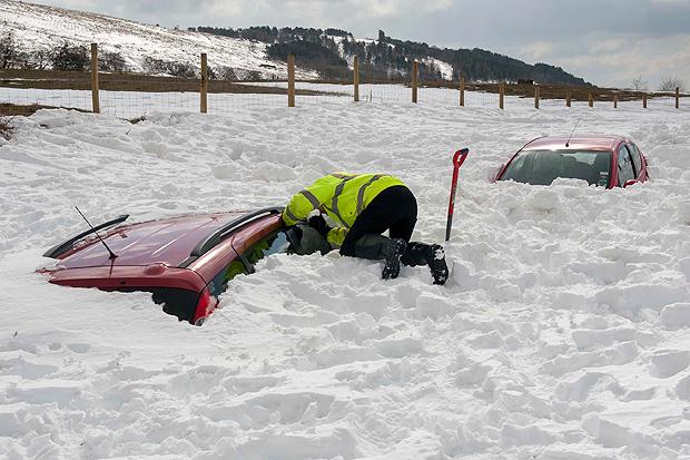 Car buried in snow Blank Meme Template