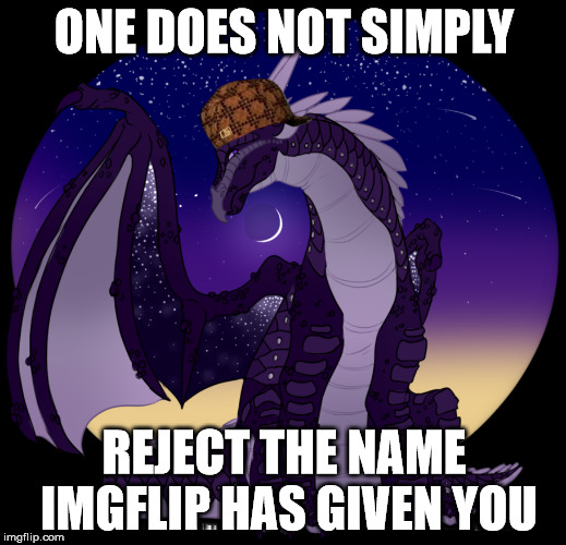 ONE DOES NOT SIMPLY REJECT THE NAME IMGFLIP HAS GIVEN YOU | made w/ Imgflip meme maker