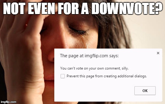 First World Imgflip Problems | NOT EVEN FOR A DOWNVOTE? | image tagged in first world imgflip problems,memes,downvote,upvote,silly | made w/ Imgflip meme maker