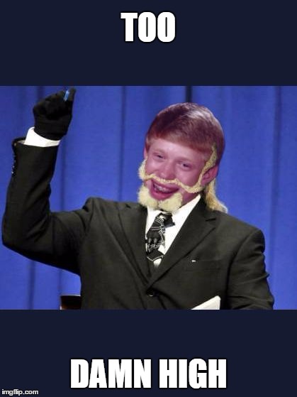 Too Damn High Brian | TOO DAMN HIGH | image tagged in too damn high brian | made w/ Imgflip meme maker