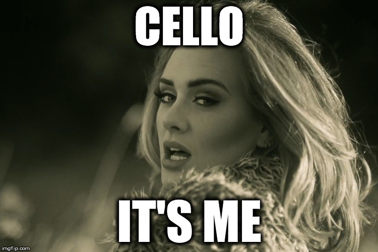 adele hellow | CELLO; IT'S ME | image tagged in adele hellow | made w/ Imgflip meme maker