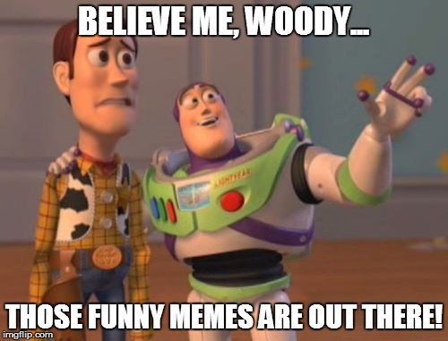 X, X Everywhere Meme | BELIEVE ME, WOODY... THOSE FUNNY MEMES ARE OUT THERE! | image tagged in memes,x x everywhere | made w/ Imgflip meme maker