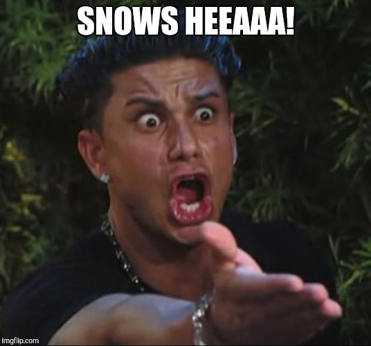 DJ Pauly D | SNOWS HEEAAA! | image tagged in memes,dj pauly d | made w/ Imgflip meme maker