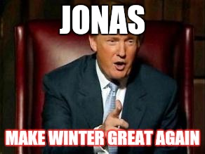 Donald Trump | JONAS; MAKE WINTER GREAT AGAIN | image tagged in donald trump | made w/ Imgflip meme maker