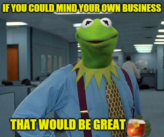 Mind y0 bees wax | IF YOU COULD MIND YOUR OWN BUSINESS; THAT WOULD BE GREAT | image tagged in mind yo bizness | made w/ Imgflip meme maker