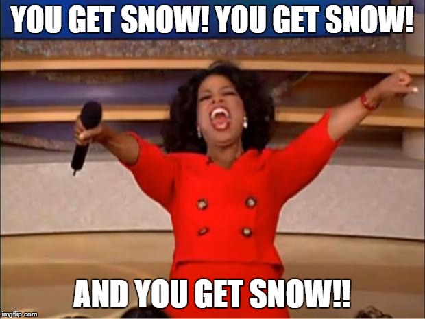 Oprah You Get A Meme | YOU GET SNOW! YOU GET SNOW! AND YOU GET SNOW!! | image tagged in memes,oprah you get a | made w/ Imgflip meme maker