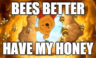 BEES BETTER; HAVE MY HONEY | image tagged in winnie the pooh | made w/ Imgflip meme maker