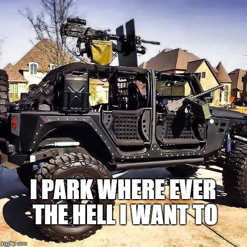 I PARK WHERE EVER THE HELL I WANT TO | image tagged in park where you want to | made w/ Imgflip meme maker