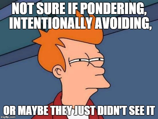 When you text your friend about something serious and they don't reply for a long time | NOT SURE IF PONDERING, INTENTIONALLY AVOIDING, OR MAYBE THEY JUST DIDN'T SEE IT | image tagged in memes,futurama fry | made w/ Imgflip meme maker