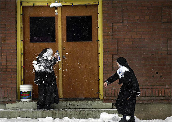 Snowballing nuns Blank Meme Template