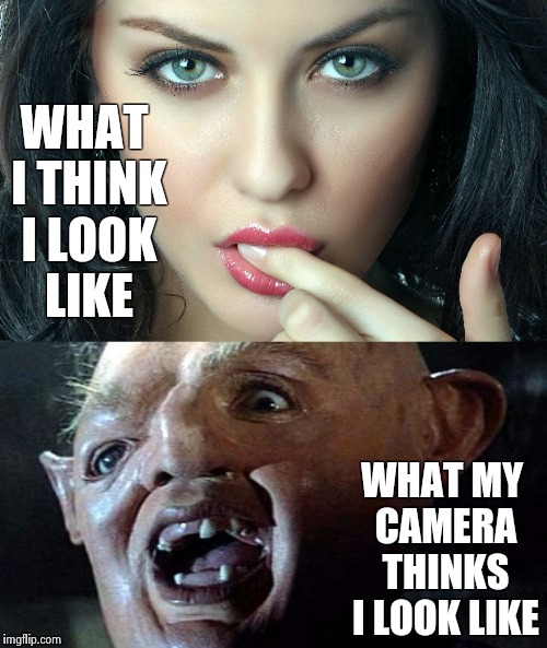 WHAT I THINK I LOOK LIKE; WHAT MY CAMERA THINKS I LOOK LIKE | image tagged in funny real life | made w/ Imgflip meme maker