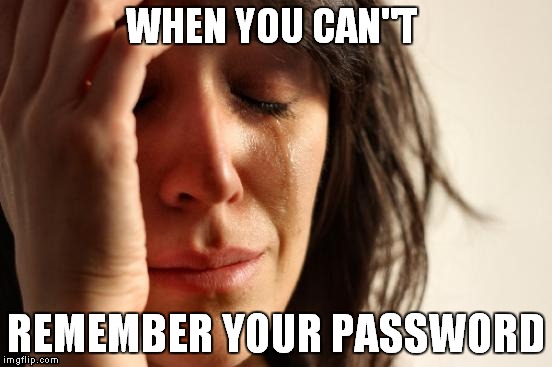 NOOO! | WHEN YOU CAN"T; REMEMBER YOUR PASSWORD | image tagged in memes,first world problems | made w/ Imgflip meme maker
