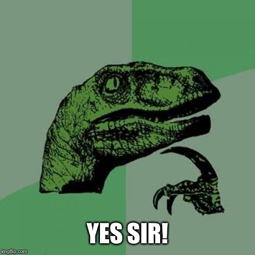 Philosoraptor Meme | YES SIR! | image tagged in memes,philosoraptor | made w/ Imgflip meme maker