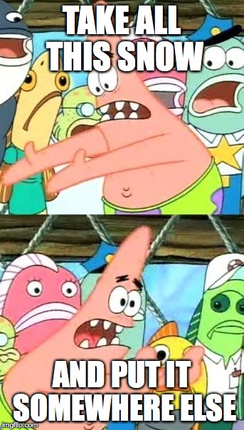 Put It Somewhere Else Patrick | TAKE ALL THIS SNOW; AND PUT IT SOMEWHERE ELSE | image tagged in memes,put it somewhere else patrick | made w/ Imgflip meme maker