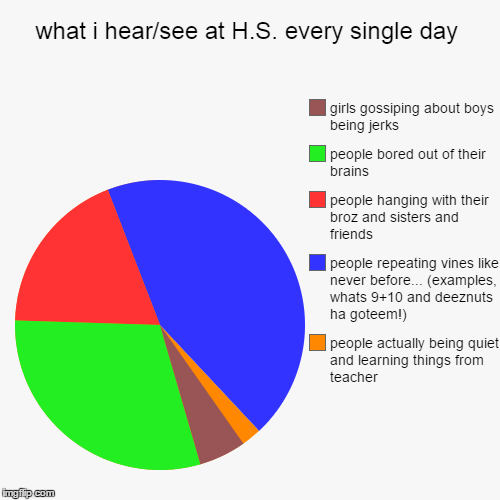 that's school for ya... or at least just my school... | image tagged in funny,pie charts | made w/ Imgflip chart maker