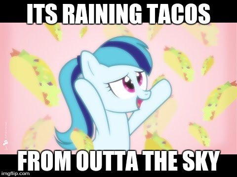 Its raining tacos | ITS RAINING TACOS; FROM OUTTA THE SKY | image tagged in memes,funny,tacos,it's raining tacos | made w/ Imgflip meme maker