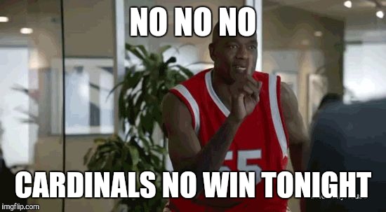 NO NO NO; CARDINALS NO WIN TONIGHT | image tagged in panthers | made w/ Imgflip meme maker