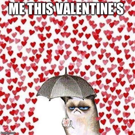 Grumpy cat | ME THIS VALENTINE'S | image tagged in grumpy cat | made w/ Imgflip meme maker