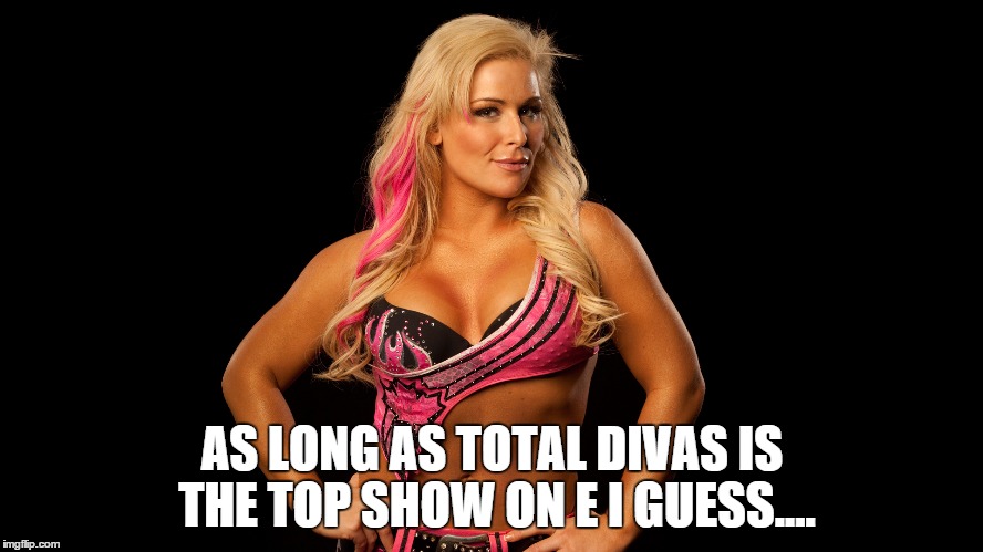 AS LONG AS TOTAL DIVAS IS THE TOP SHOW ON E I GUESS.... | made w/ Imgflip meme maker