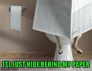 I'LL JUST HIDE BEHIND MY PAPER | made w/ Imgflip meme maker