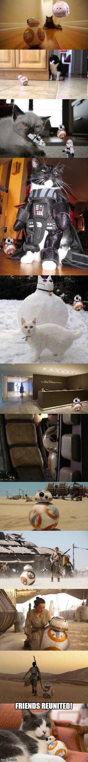 BB-8 searches for his friend... and meets a new friend along the way! | FRIENDS REUNITED! | image tagged in memes,star wars | made w/ Imgflip meme maker