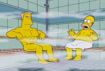 Homer Wolfcastle Sauna Blank Meme Template